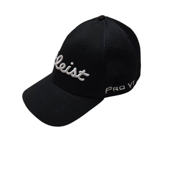 Titleist FJ Hat Cap Fitted Mens Large XLarge Black Mesh Golf Pro V1 New Era - Picture 3 of 10
